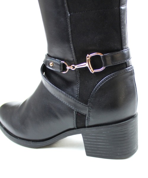 VIVIAN（ヴィヴィアン）の「ビット付きサイドベルトロングブーツ（ブーツ・レディース・ブラック/ダークブラウン/グレー・S/M/L/LL）」の11枚目の写真