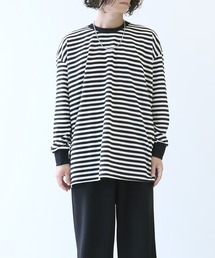 minsobi | ルーズフィットボーダーTシャツ(Tシャツ/カットソー)