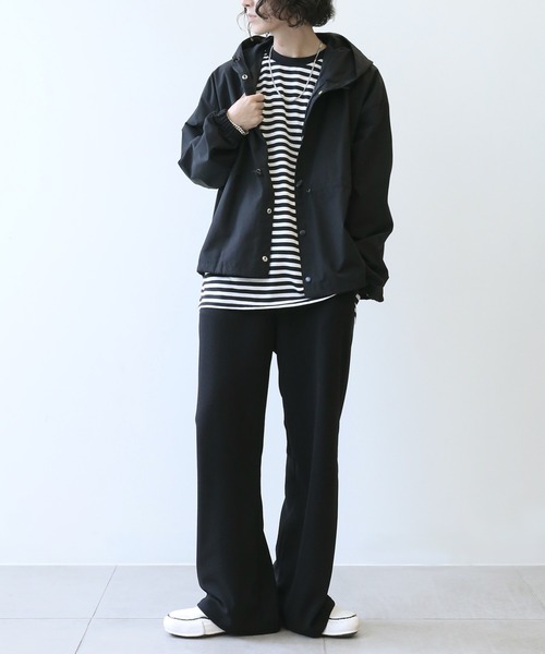 minsobi(ミンソビ)の「ルーズフィットボーダーTシャツ(Tシャツ/カットソー・メンズ・ブラック・FREE)」の8枚目の写真