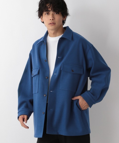 LOWRYS FARM（ローリーズファーム）の「ウーリーテックＢＩＧシャツジャケット　953808（テーラードジャケット・メンズ・ベージュ/ブルー/ネイビー・MEDIUM/LARGE）」の16枚目の写真