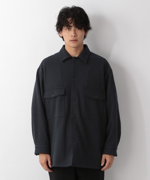 LOWRYS FARM（ローリーズファーム）の「ウーリーテックＢＩＧシャツジャケット　953808（テーラードジャケット・メンズ・ベージュ/ブルー/ネイビー・MEDIUM/LARGE）」の10枚目の写真