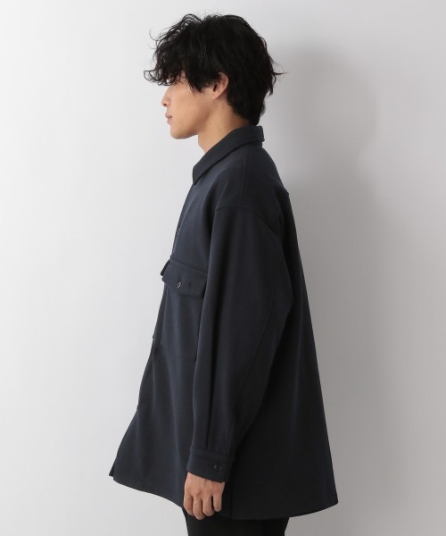 LOWRYS FARM（ローリーズファーム）の「ウーリーテックＢＩＧシャツジャケット　953808（テーラードジャケット・メンズ・ベージュ/ブルー/ネイビー・MEDIUM/LARGE）」の12枚目の写真