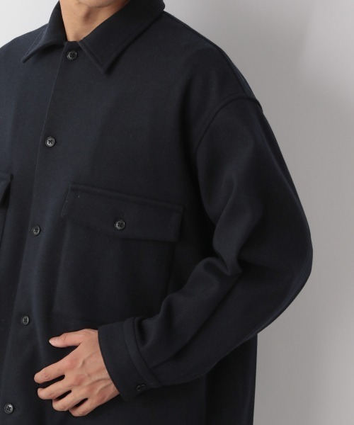 LOWRYS FARM（ローリーズファーム）の「ウーリーテックＢＩＧシャツジャケット　953808（テーラードジャケット・メンズ・ベージュ/ブルー/ネイビー・MEDIUM/LARGE）」の8枚目の写真