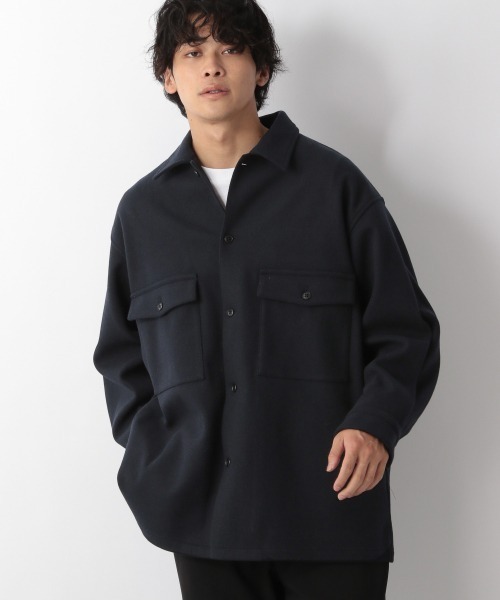 LOWRYS FARM（ローリーズファーム）の「ウーリーテックＢＩＧシャツジャケット　953808（テーラードジャケット・メンズ・ベージュ/ブルー/ネイビー・MEDIUM/LARGE）」の18枚目の写真