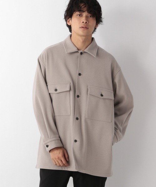 LOWRYS FARM（ローリーズファーム）の「ウーリーテックＢＩＧシャツジャケット　953808（テーラードジャケット・メンズ・ベージュ/ブルー/ネイビー・MEDIUM/LARGE）」の19枚目の写真