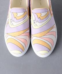 Emilio Pucci イラストプリント ローファー　サイズ39 エミリオプッチEMILIO PUCCI 幾何学プリントスクエアネック半袖