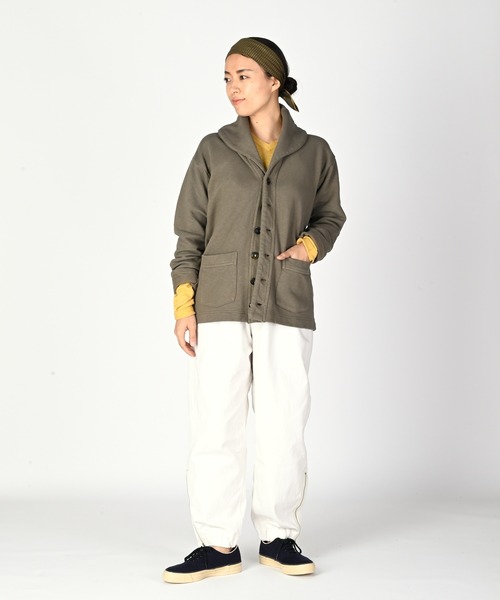 45R 裏毛の908ショールブルゾン　サイズ2 カーキ　日本製 45R（フォーティファイブアール）の「裏毛の908ショールブルゾン