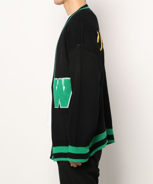 WHITELAND（ホワイトランド）の「WHITELAND/ホワイトランド/スクールカーディガン（カーディガン/ボレロ・メンズ・ブラック/アイボリー・FREE）」の5枚目の写真