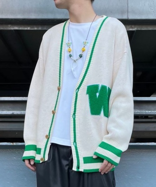 WHITELAND（ホワイトランド）の「WHITELAND/ホワイトランド/スクールカーディガン（カーディガン/ボレロ・メンズ・ブラック/アイボリー・FREE）」の13枚目の写真