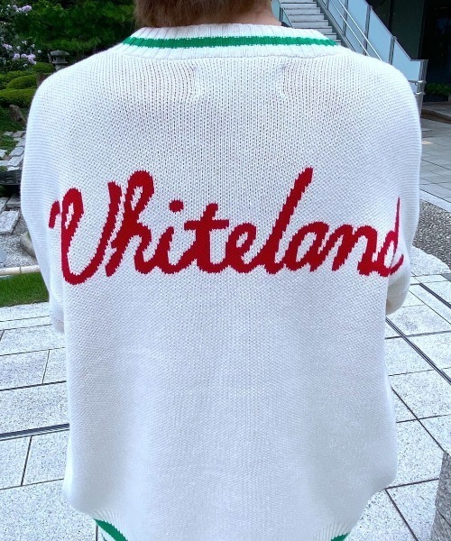 WHITELAND（ホワイトランド）の「WHITELAND/ホワイトランド/スクールカーディガン（カーディガン/ボレロ・メンズ・ブラック/アイボリー・FREE）」の7枚目の写真