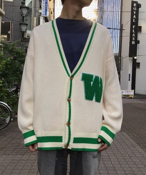 WHITELAND（ホワイトランド）の「WHITELAND/ホワイトランド/スクールカーディガン（カーディガン/ボレロ・メンズ・ブラック/アイボリー・FREE）」の12枚目の写真