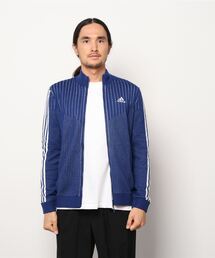 adidas（アディダス）の「アディダス adidas スリーストライプス 長袖ライニングフルジップセーター（ニット/セーター・メンズ）」