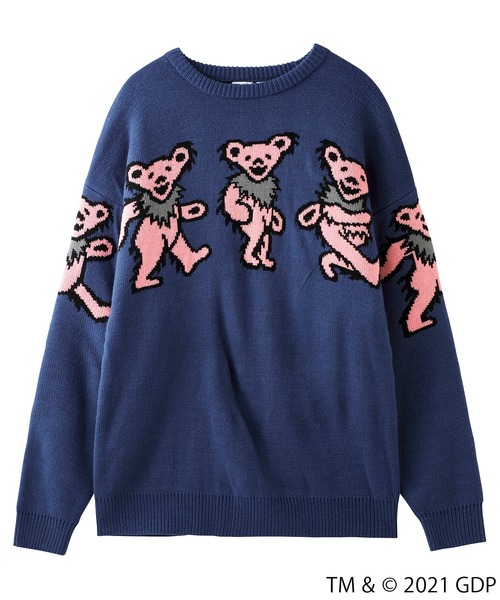 X-girl（エックスガール）の「X-girl × GRATEFUL DEAD BEAR KNIT TOP（ニット/セーター・レディース・ネイビー/チャコール・ONE SIZE）」の20枚目の写真