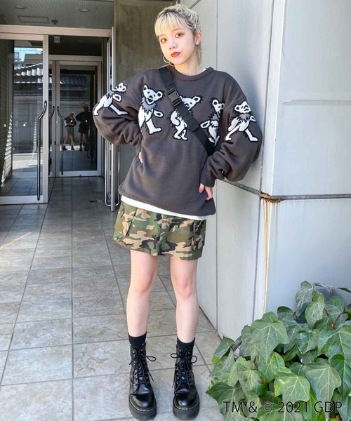 X-girl（エックスガール）の「X-girl × GRATEFUL DEAD BEAR KNIT