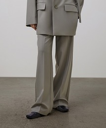 UNSPOKEN | 【UNSPOKEN】Loose wide gray suit pants UQ21K019(スラックス)