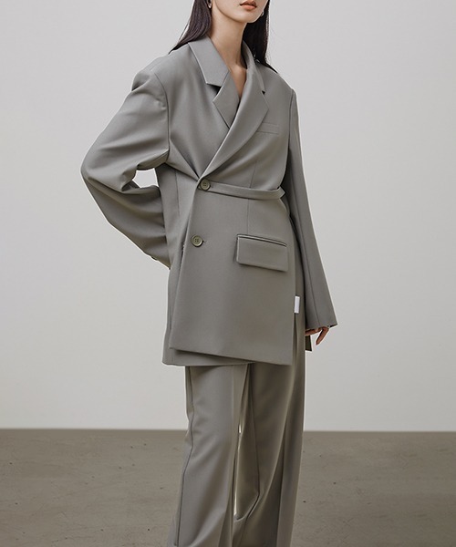 UNSPOKEN(アンスポクン)の「【UNSPOKEN】Loose wide gray suit pants UQ21K019(スラックス・レディース・グレー・S/M/L)」の4枚目の写真