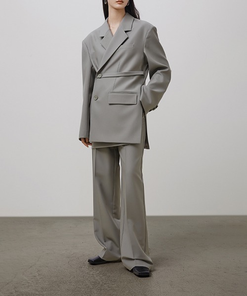 UNSPOKEN(アンスポクン)の「【UNSPOKEN】Loose wide gray suit pants UQ21K019(スラックス・レディース・グレー・S/M/L)」の5枚目の写真