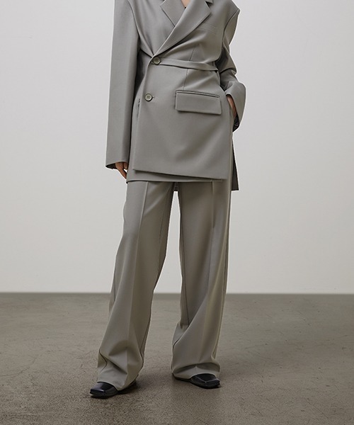 UNSPOKEN(アンスポクン)の「【UNSPOKEN】Loose wide gray suit pants UQ21K019(スラックス・レディース・グレー・S/M/L)」の8枚目の写真