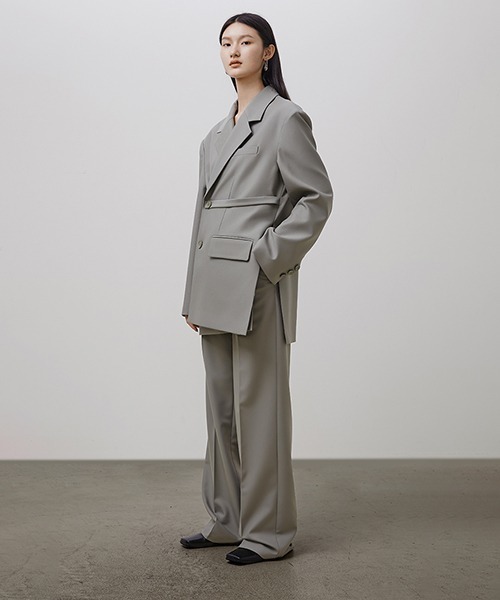UNSPOKEN(アンスポクン)の「【UNSPOKEN】Loose wide gray suit pants UQ21K019(スラックス・レディース・グレー・S/M/L)」の9枚目の写真