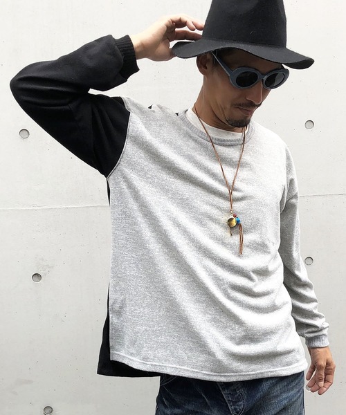 BURNOUT(バーンアウト)の「【BURNOUT】L/S プルオーバー ニット(Tシャツ/カットソー・メンズ・ブラック/ブラックミックス/ヘザーグレー・M/L)」の3枚目の写真