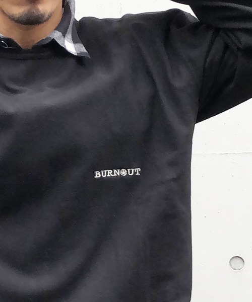 BURNOUT(バーンアウト)の「【BURNOUT】L/S プルオーバー ニット(Tシャツ/カットソー・メンズ・ブラック/ブラックミックス/ヘザーグレー・M/L)」の4枚目の写真