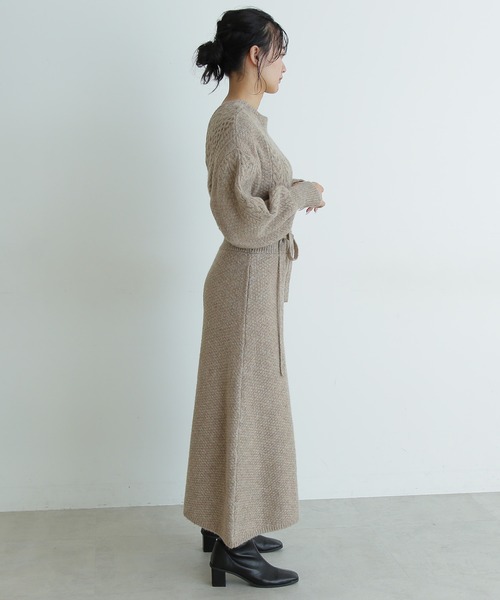 FREE'S MART(フリーズマート)の「◆前後2Wayケーブルカシュクールニットワンピース(ワンピース・レディース・ホワイト/ブラウン/ピンク・FREE)」の7枚目の写真