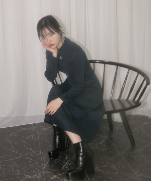 ANDGEEBEE（アンジービー）の「フロントオープンカットワンピ（ワンピース・レディース・ブラック/ネイビー・MEDIUM）」の10枚目の写真