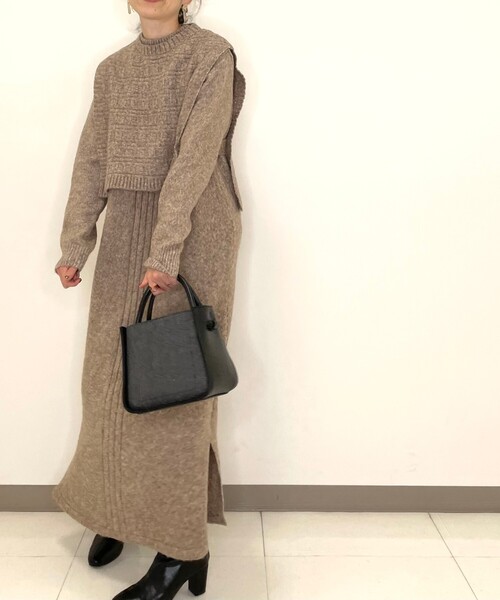 DRESKIP（ドレスキップ）の「◆【2点セット】ニットベスト×ニットワンピース（ワンピース・レディース・ダークブラウン/グレー/グリーン系・02/03）」の20枚目の写真