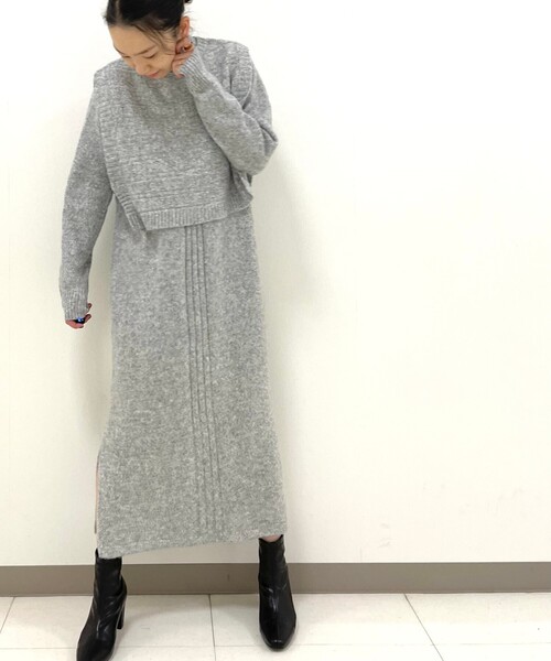 DRESKIP（ドレスキップ）の「◆【2点セット】ニットベスト×ニットワンピース（ワンピース・レディース・ダークブラウン/グレー/グリーン系・02/03）」の22枚目の写真