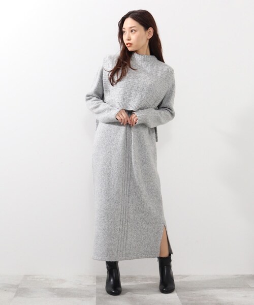 DRESKIP（ドレスキップ）の「◆【2点セット】ニットベスト×ニットワンピース（ワンピース・レディース・ダークブラウン/グレー/グリーン系・02/03）」の19枚目の写真