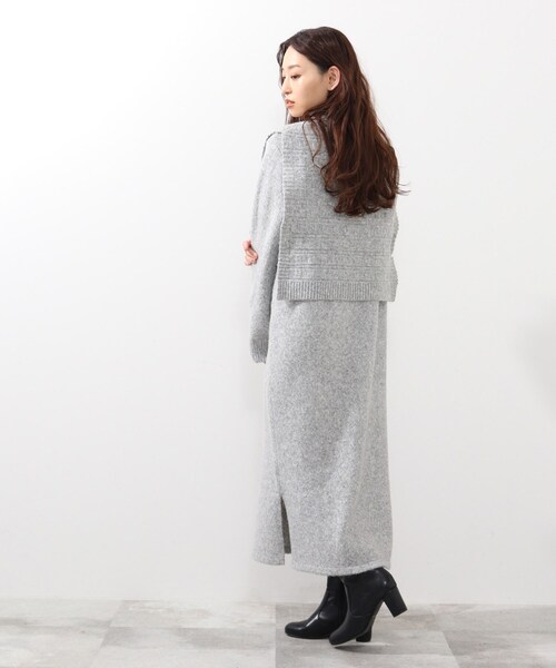DRESKIP（ドレスキップ）の「◆【2点セット】ニットベスト×ニットワンピース（ワンピース・レディース・ダークブラウン/グレー/グリーン系・02/03）」の14枚目の写真