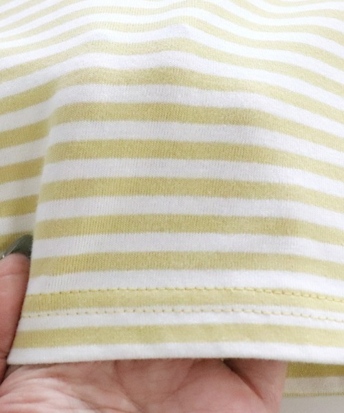 Pierrot（ピエロ）の「スクエアネックボーダーTシャツ（Tシャツ/カットソー・レディース・ブラック/ネイビー/レッド/イエロー・M/L）」の10枚目の写真