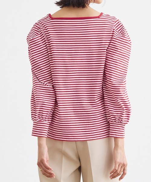 Pierrot（ピエロ）の「スクエアネックボーダーTシャツ（Tシャツ/カットソー・レディース・ブラック/ネイビー/レッド/イエロー・M/L）」の15枚目の写真