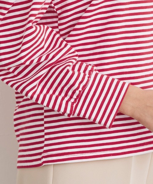 Pierrot（ピエロ）の「スクエアネックボーダーTシャツ（Tシャツ/カットソー・レディース・ブラック/ネイビー/レッド/イエロー・M/L）」の17枚目の写真