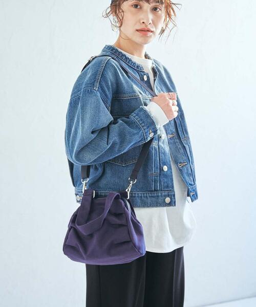 coen(コーエン)の「キャンバスガマグチミニバッグ(ボストンバッグ・レディース・ネイビー/レッド・FREE)」の3枚目の写真