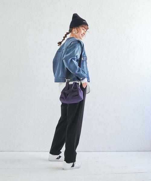 coen(コーエン)の「キャンバスガマグチミニバッグ(ボストンバッグ・レディース・ネイビー/レッド・FREE)」の5枚目の写真