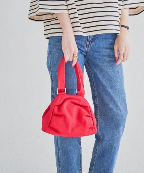 coen(コーエン)の「キャンバスガマグチミニバッグ(ボストンバッグ・レディース・ネイビー/レッド・FREE)」の6枚目の写真