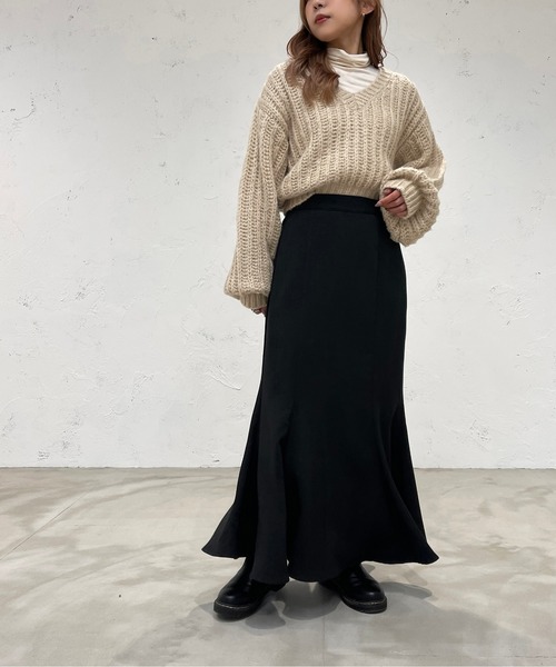 apres jour mignon（アプレジュールミニョン）の「ざっくり編みニット【ZOZOTOWN限定アイテム】（ニット/セーター・レディース・ブラック/グリーン/ライトベージュ・X-LARGE/フリー）」の15枚目の写真