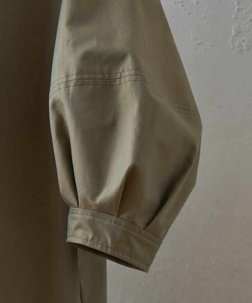 BEARDSLEY（ビアズリー）の「袖バルーンコート（ノーカラーコート・レディース・カーキ/キャメル・FREE）」の13枚目の写真