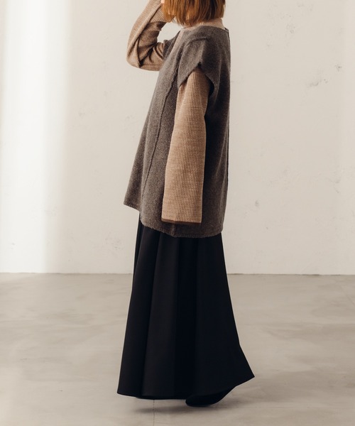 fupel（フぺル）の「キーネックMIXニットベスト（ベスト・レディース・ダークブラウン/ライトグリーン・SMALL/MEDIUM）」の21枚目の写真