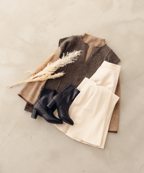 fupel（フぺル）の「キーネックMIXニットベスト（ベスト・レディース・ダークブラウン/ライトグリーン・SMALL/MEDIUM）」の22枚目の写真