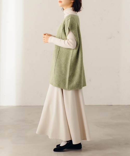 fupel（フぺル）の「キーネックMIXニットベスト（ベスト・レディース・ダークブラウン/ライトグリーン・SMALL/MEDIUM）」の18枚目の写真