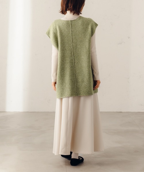 fupel（フぺル）の「キーネックMIXニットベスト（ベスト・レディース・ダークブラウン/ライトグリーン・SMALL/MEDIUM）」の9枚目の写真