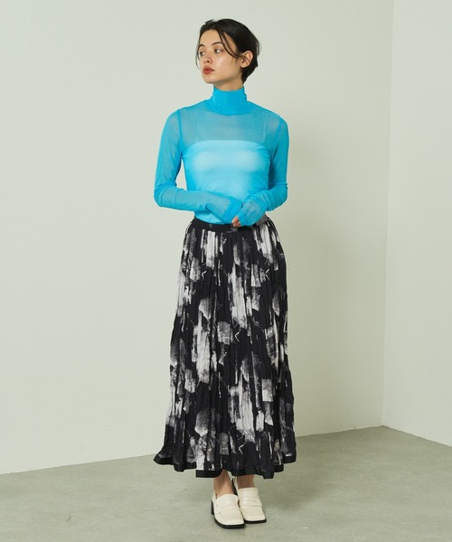 Lui's（ルイス）の「アートプリントプリーツスカート（スカート・レディース・ブラック/アイボリー・FREE）」の19枚目の写真