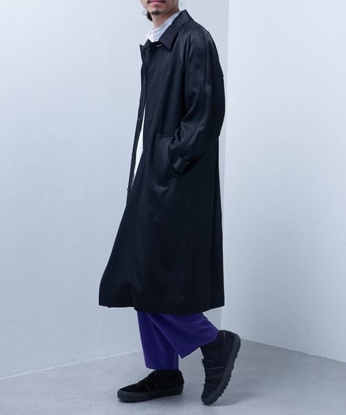 Lui's（ルイス）の「【SILLIS / シリス】 ステンカラーコート（ステンカラーコート・メンズ・ブラック/グリーン・44/46）」の3枚目の写真