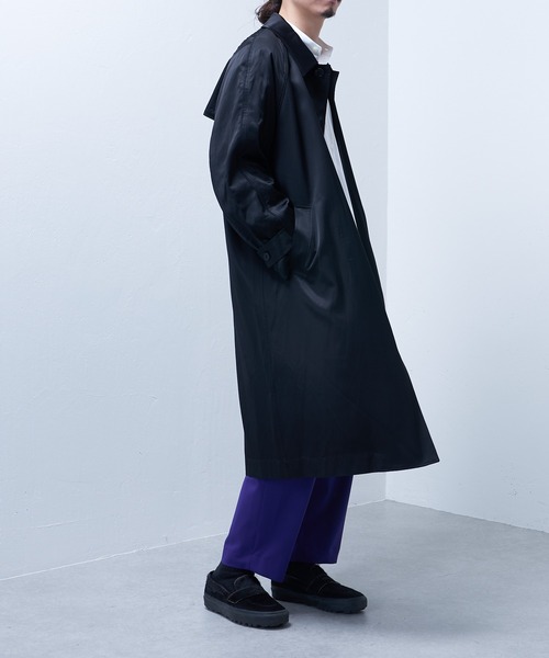 Lui's（ルイス）の「【SILLIS / シリス】 ステンカラーコート（ステンカラーコート・メンズ・ブラック/グリーン・44/46）」の17枚目の写真