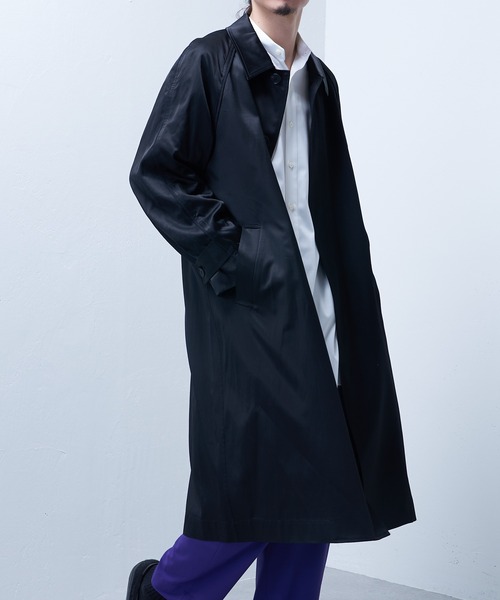 Lui's（ルイス）の「【SILLIS / シリス】 ステンカラーコート（ステンカラーコート・メンズ・ブラック/グリーン・44/46）」の7枚目の写真
