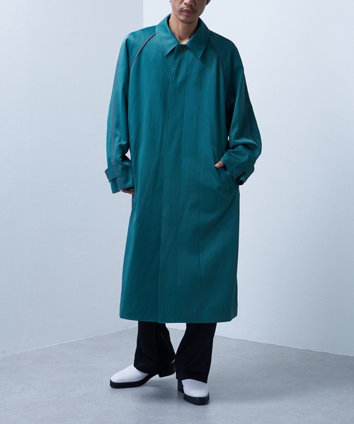 Lui's（ルイス）の「【SILLIS / シリス】 ステンカラーコート（ステンカラーコート・メンズ・ブラック/グリーン・44/46）」の4枚目の写真