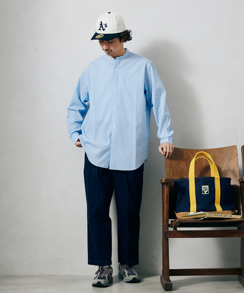 JOURNAL STANDARD relume（ジャーナルスタンダード　レリューム）の「DENIM ワイドスラックス（デニムパンツ・メンズ・ホワイト/ネイビー・SMALL/MEDIUM/LARGE）」の2枚目の写真