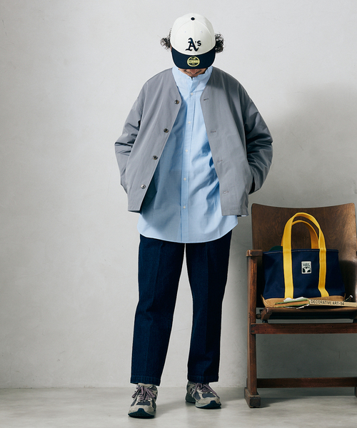 JOURNAL STANDARD relume（ジャーナルスタンダード　レリューム）の「DENIM ワイドスラックス（デニムパンツ・メンズ・ホワイト/ネイビー・SMALL/MEDIUM/LARGE）」の5枚目の写真